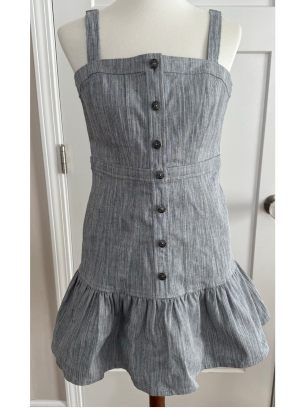 Women's Cinq à Sept Blue & White Striped Mini Dress Size 8